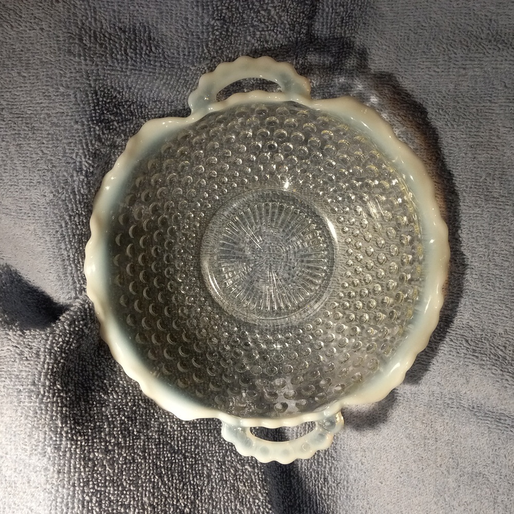 Vntg Hobnail glass round bowl